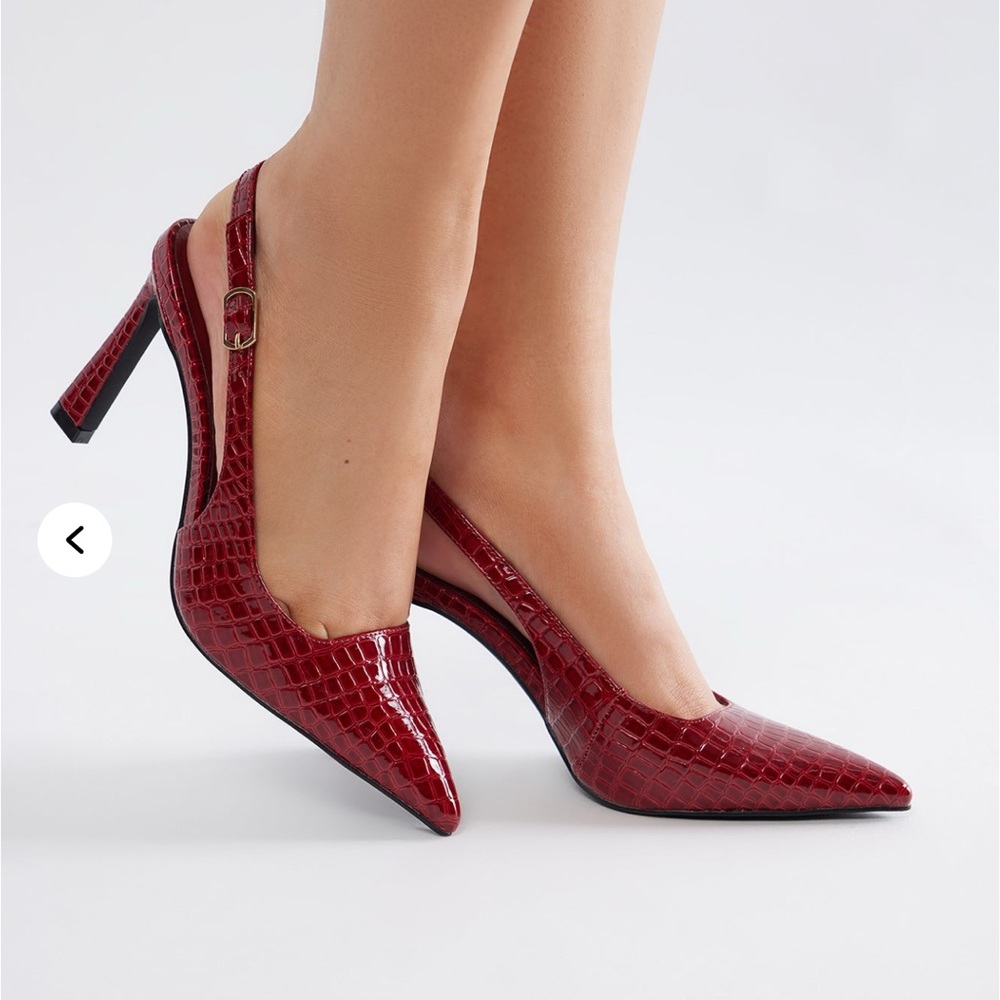 Elegant Red Slingback Heels